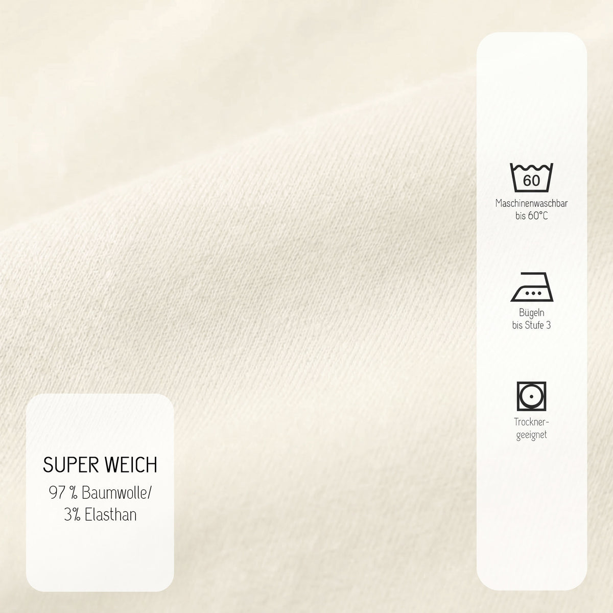 biberna Jersey-Elastic Spannbetttuch – Materialdetail Perlmutt