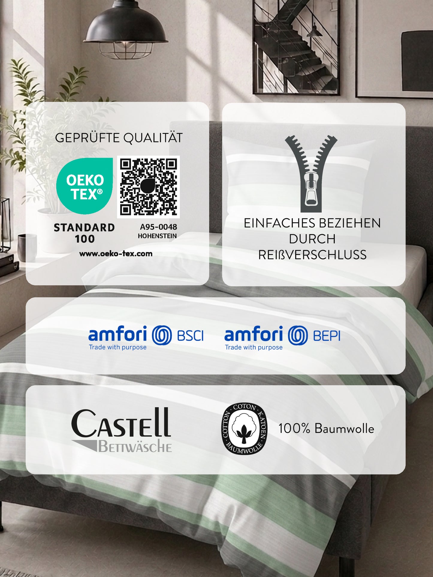 Castell Baumwoll Edelflanell Bettwäsche Fichte – Produktdetail