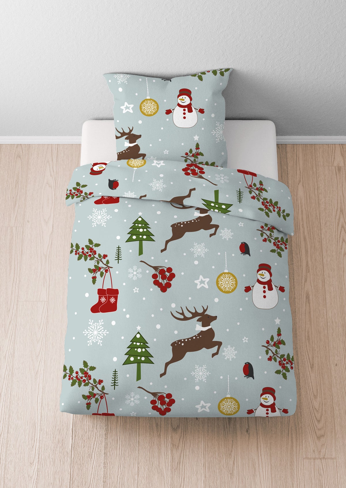 Weihnachtsbettwäsche Rentier aus Biber