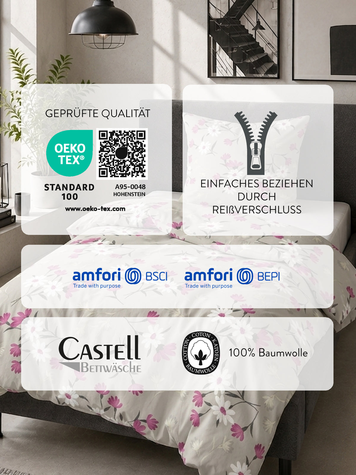 Castell Feinbiber Bettwäsche Brombeer – Produktdetail