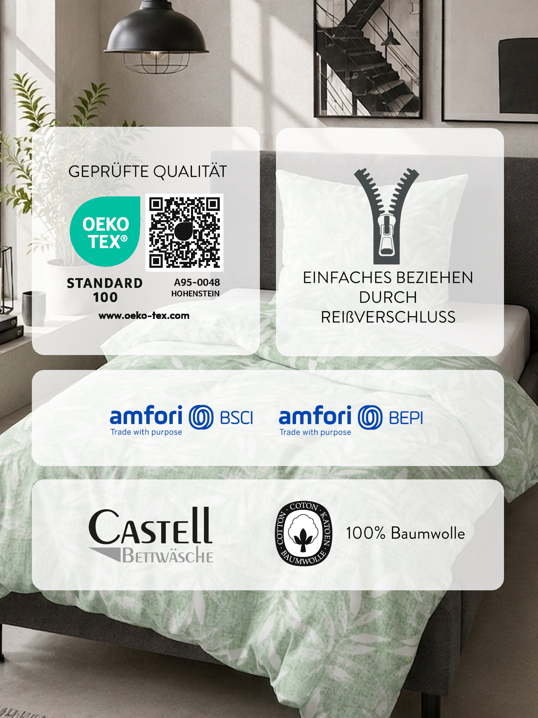 Castell Feinbiber Bettwäsche Mint – Produktdetail