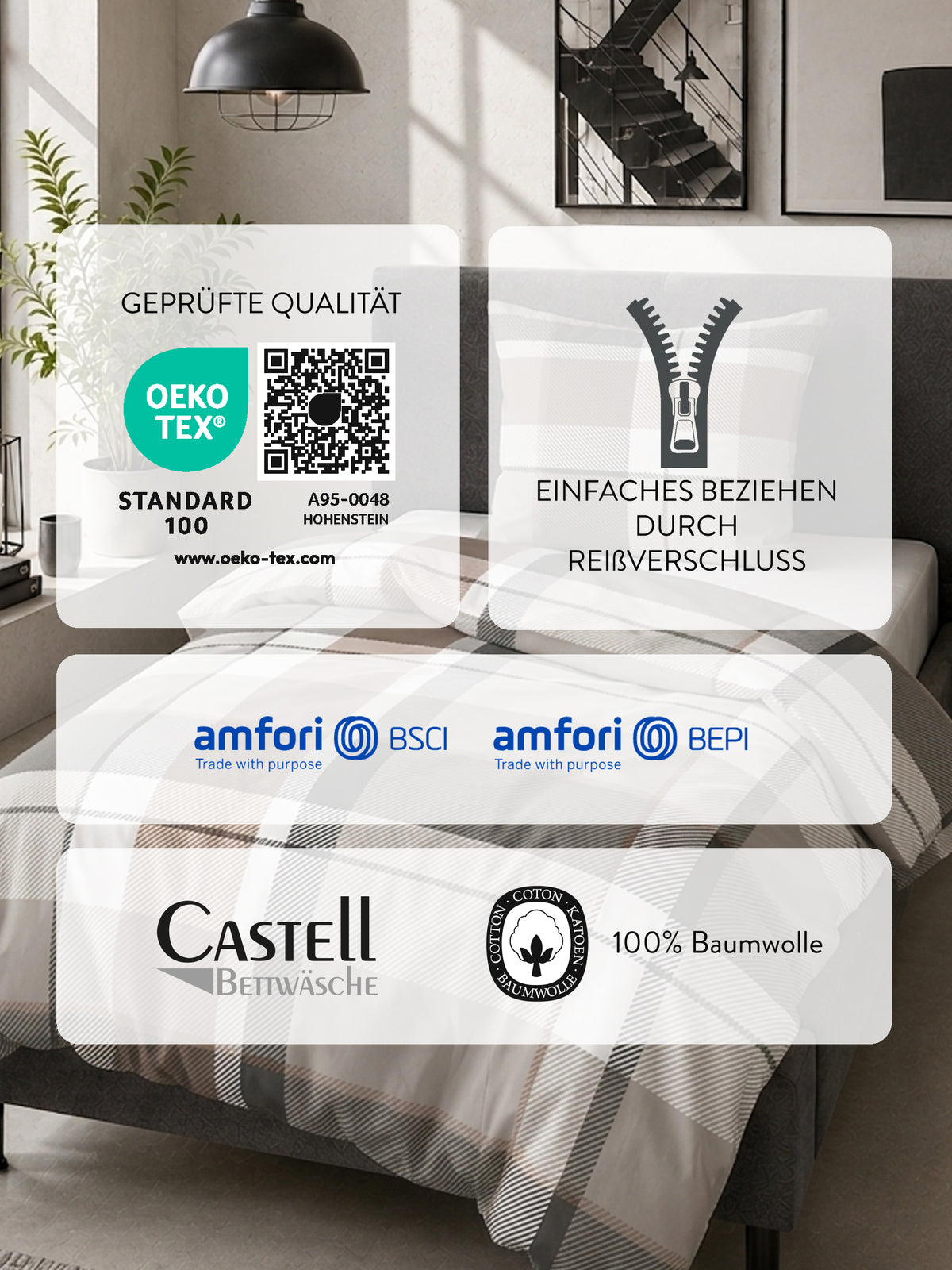 Castell Feinbiber Bettwäsche Taupe – Produktdetail