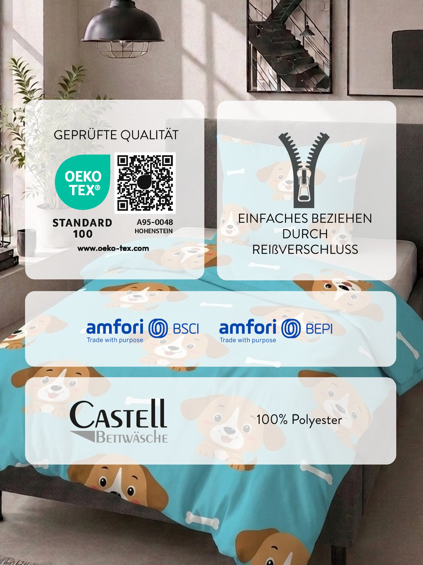 Castell Polar-Fleece Bettwäsche Türkis – Produktdetail