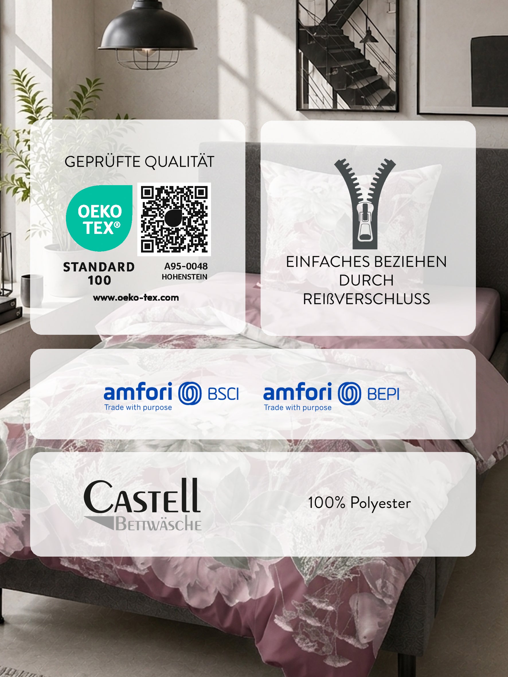 Castell Thermo-Fleece Bettwäsche Bordeauxrot – Produktdetail