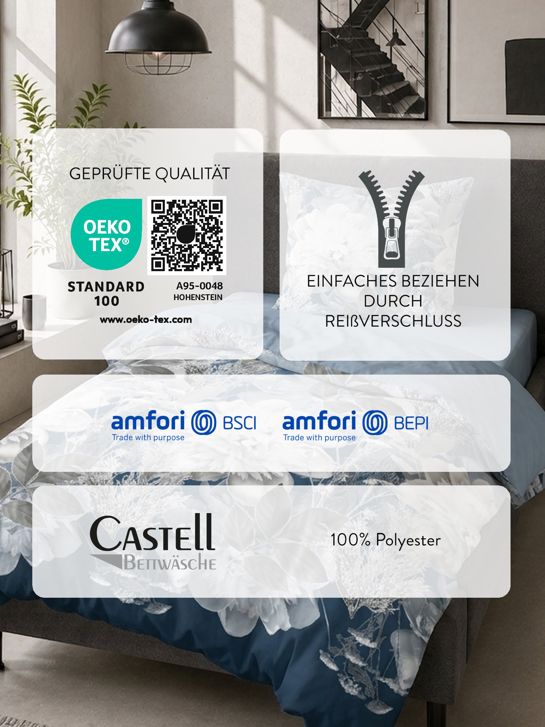 Castell Thermo-Fleece Bettwäsche Eisblau – Produktdetail