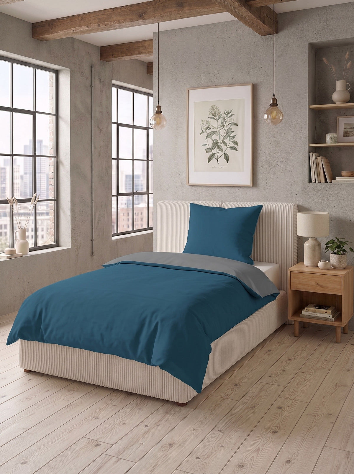 biberna Linon Bettwäsche - im Schlafzimmer