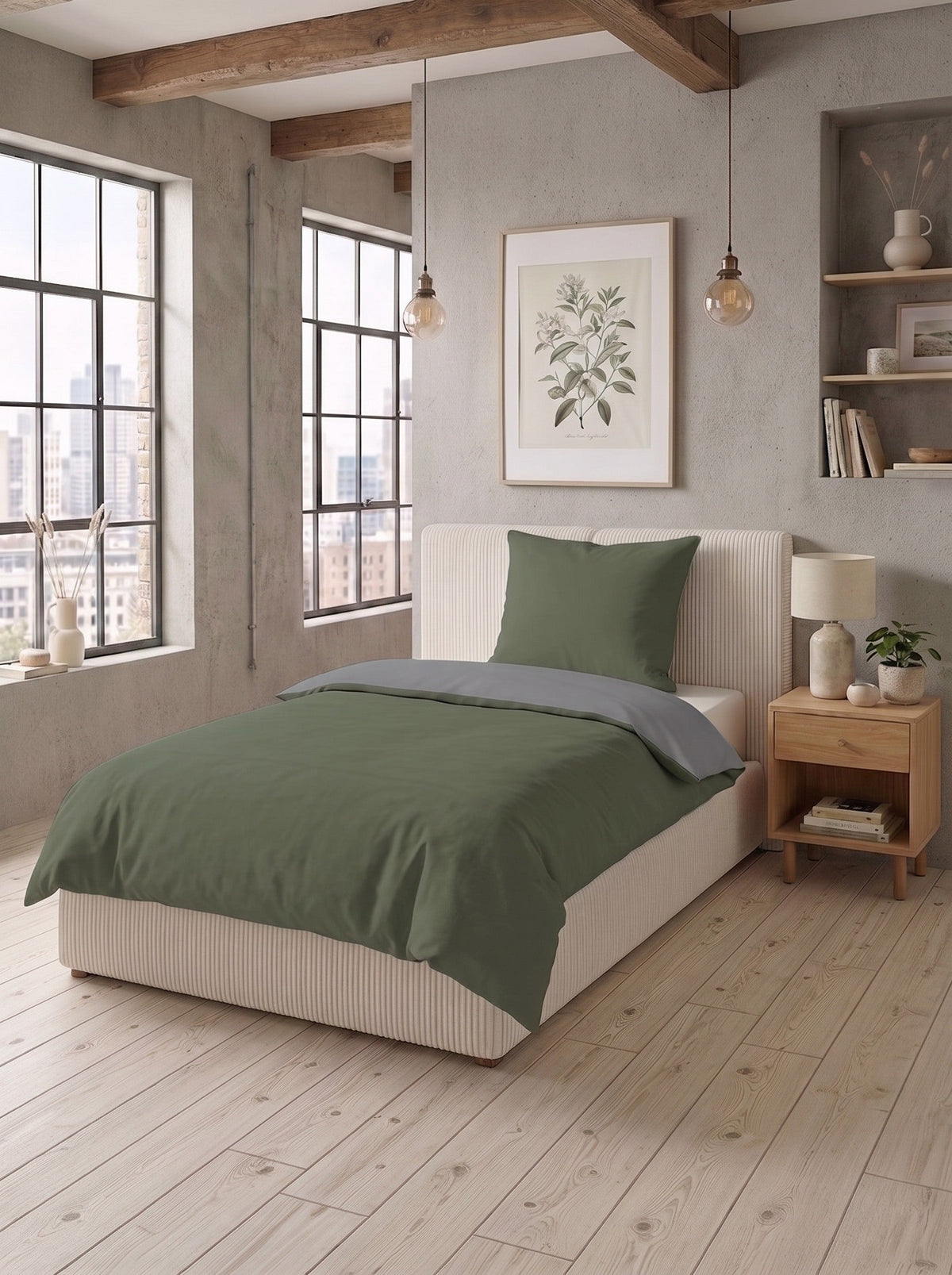 biberna Linon Bettwäsche - im Schlafzimmer