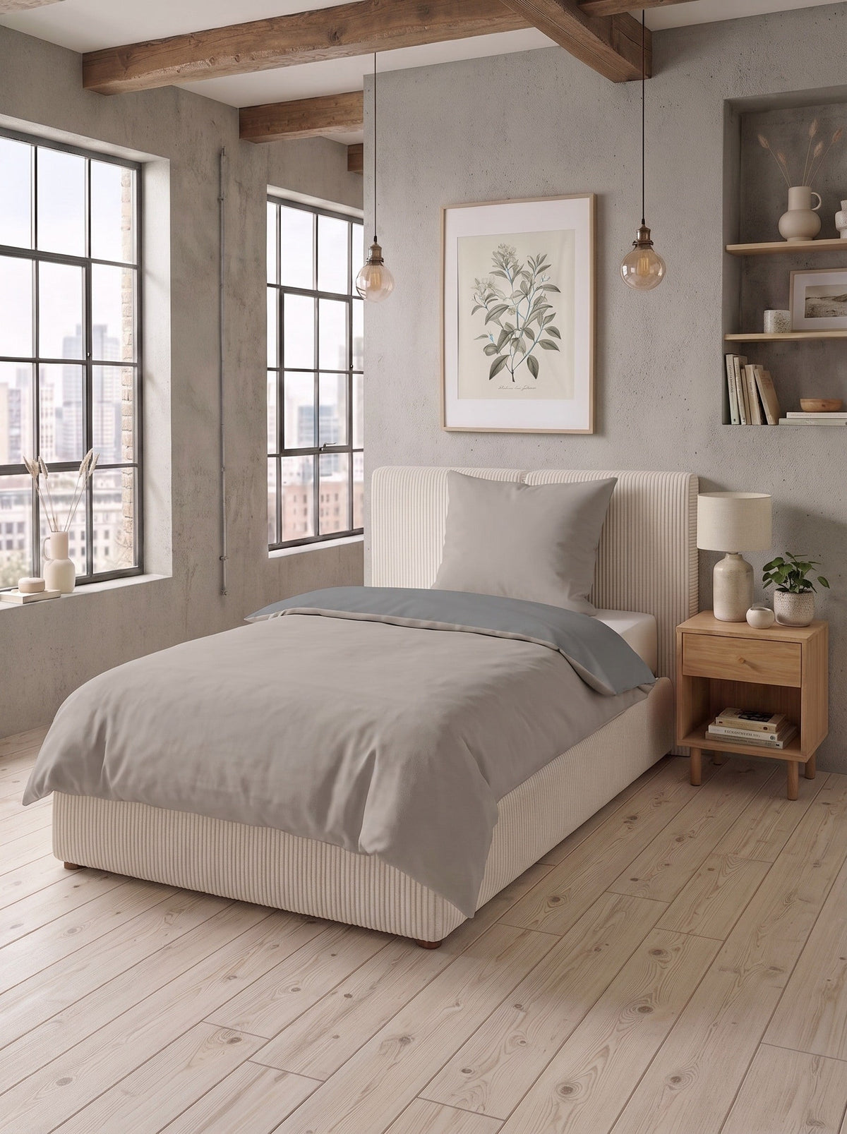 biberna Linon Bettwäsche - im Schlafzimmer