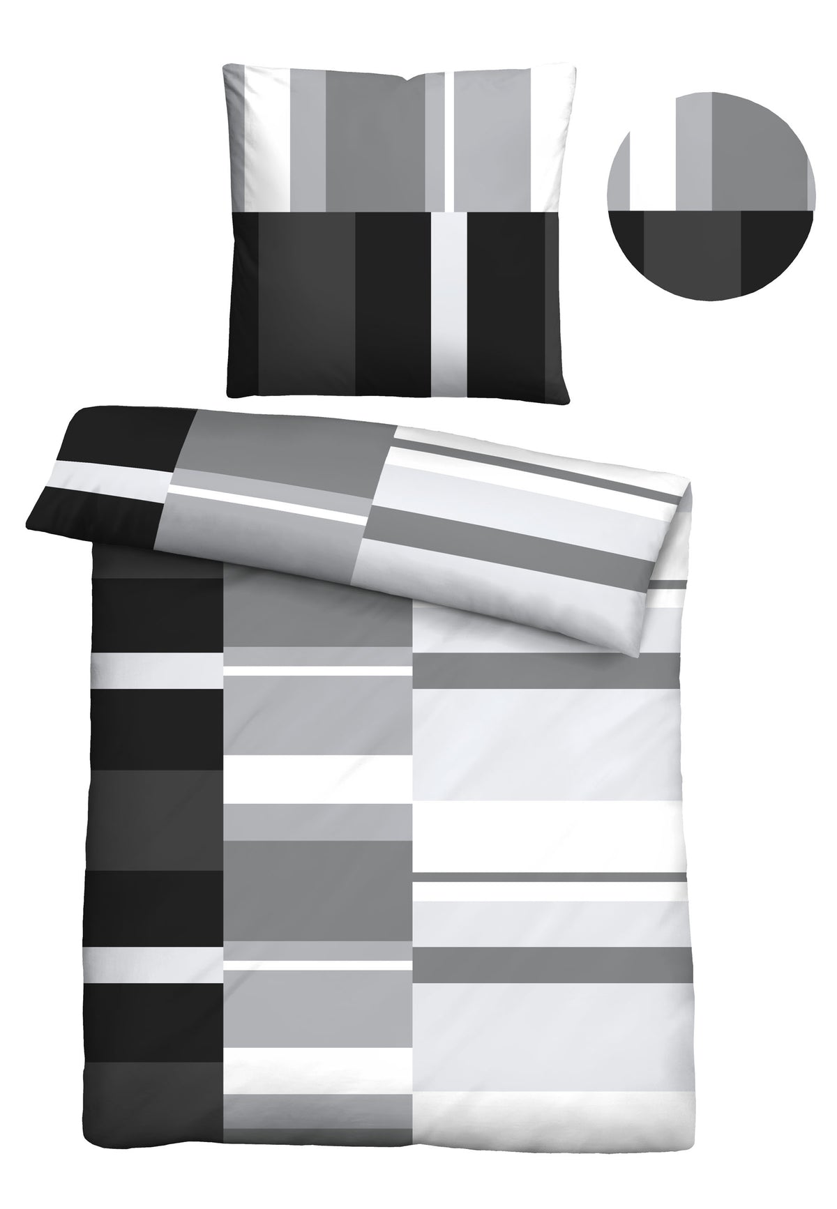 Castell Polycotton Renforce Bettwäsche – Stoffmuster Schwarz