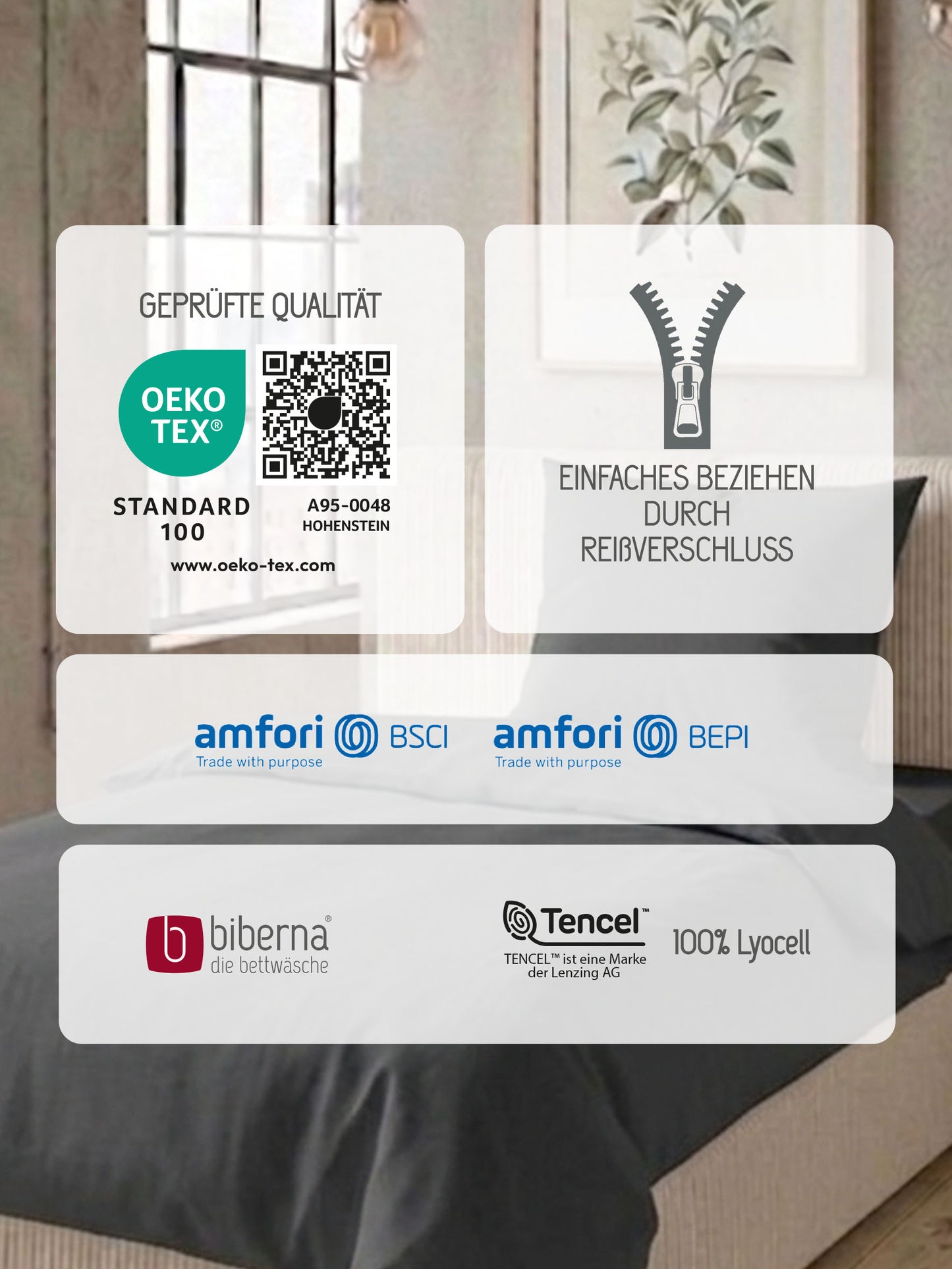 biberna Tencel Bettwäsche Titanium – Produktdetail