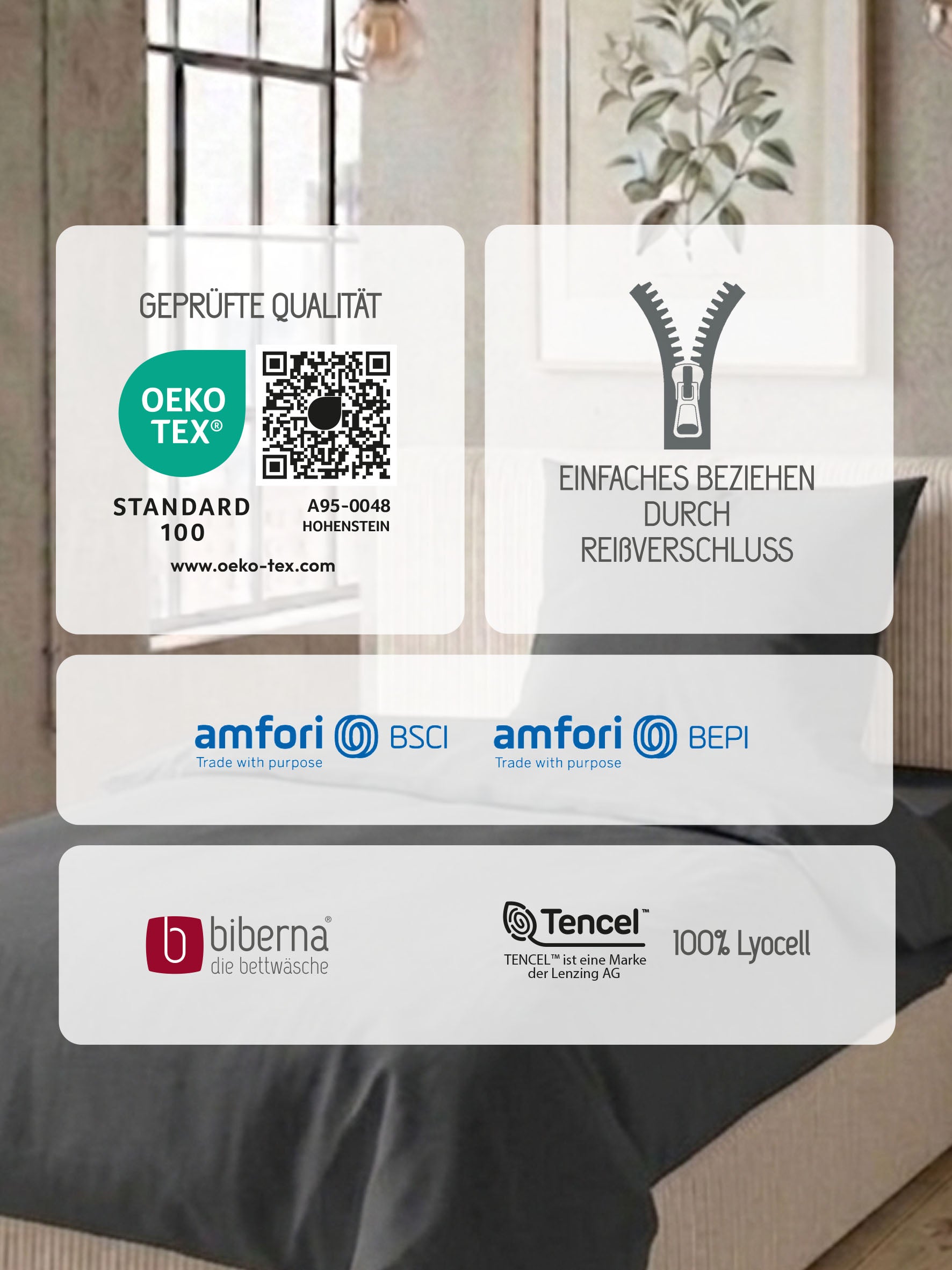biberna Tencel Bettwäsche Titanium – Produktdetail