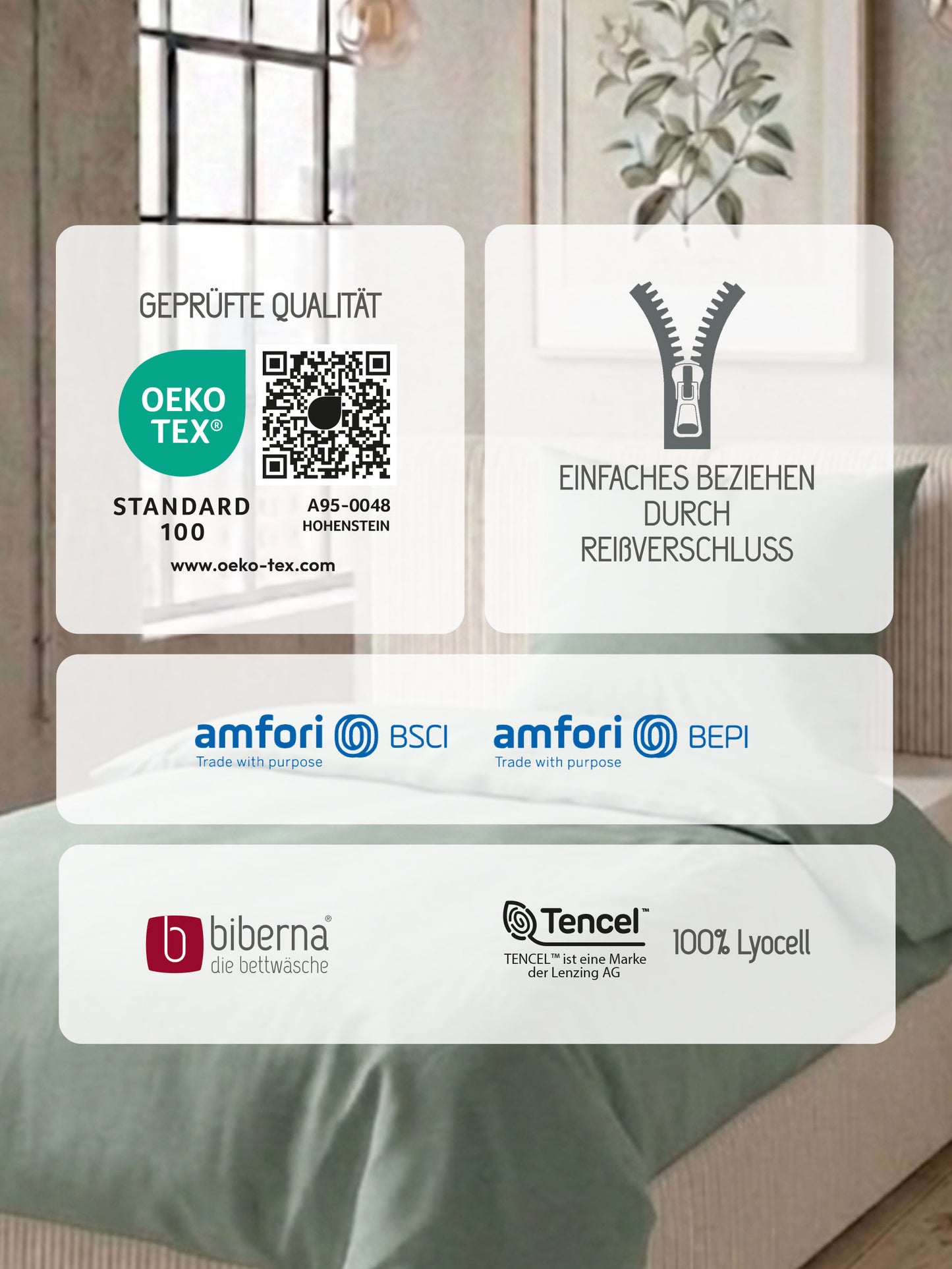 biberna Tencel Bettwäsche Salbei – Produktdetail