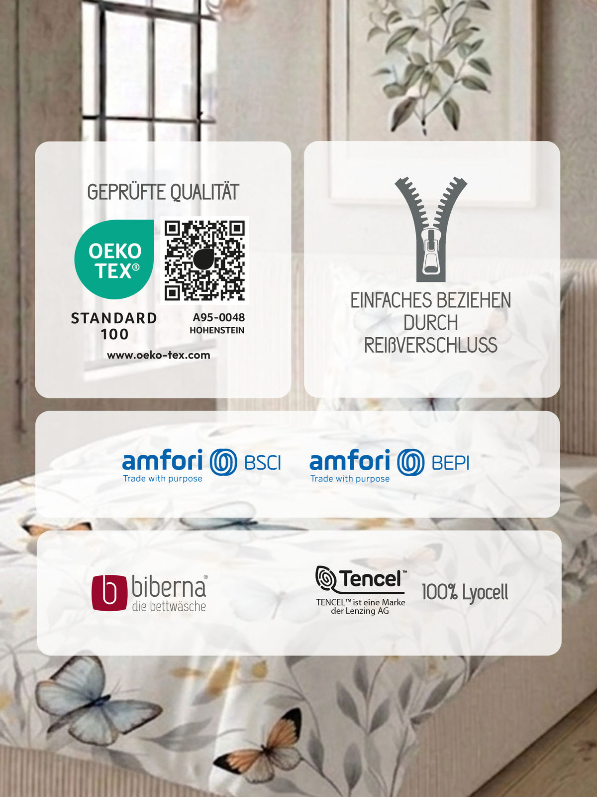 biberna Tencel Bettwäsche Weiss – Produktdetail
