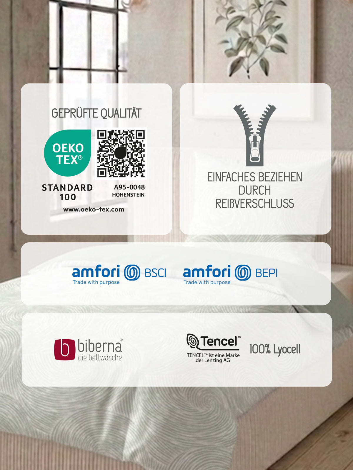 biberna Tencel Bettwäsche Salbei – Produktdetail