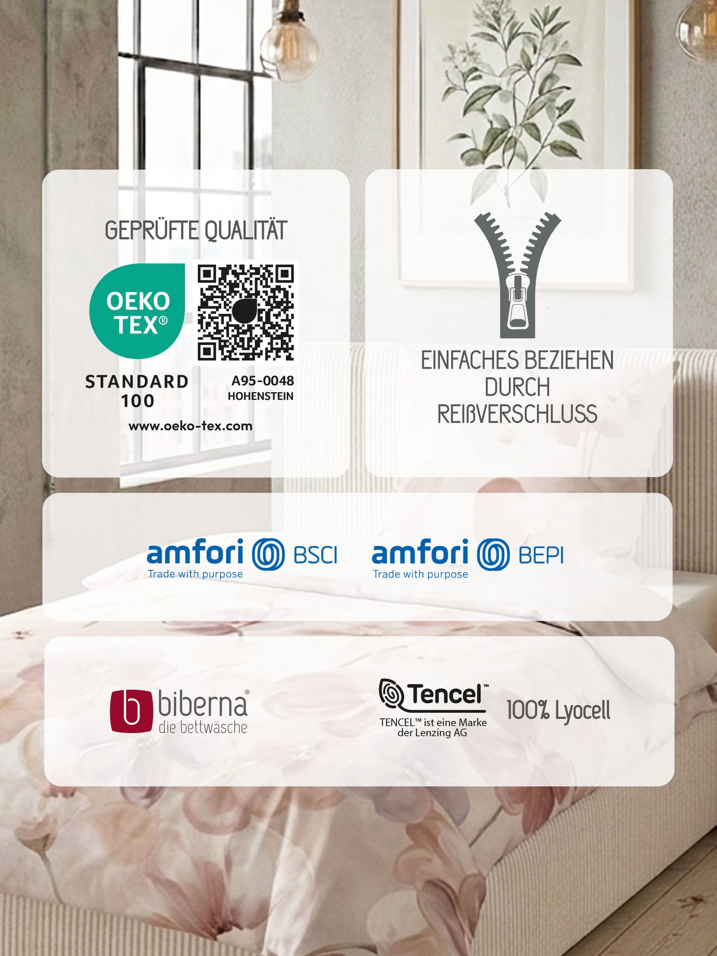biberna Tencel Bettwäsche Rose – Produktdetail