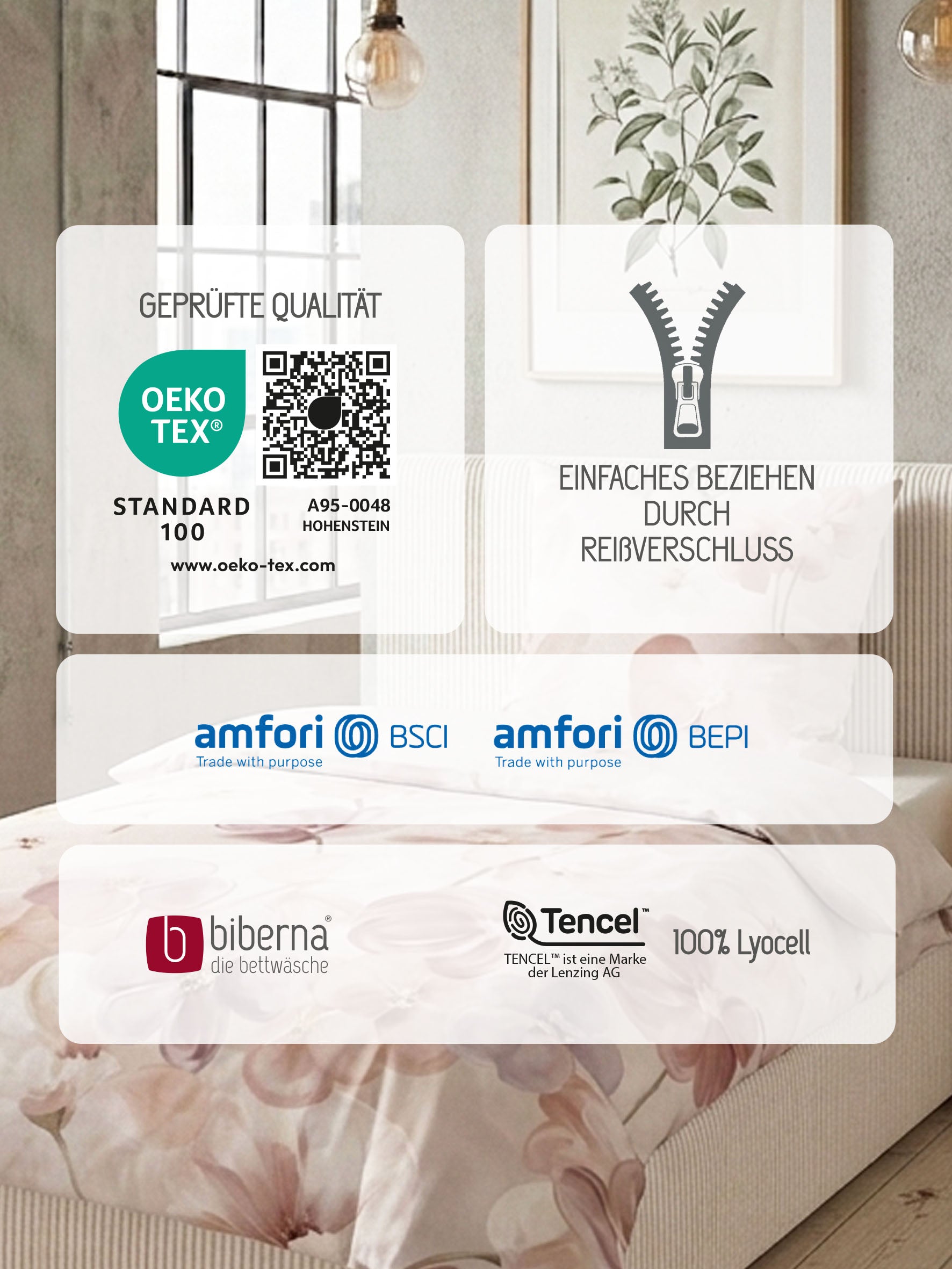 biberna Tencel Bettwäsche Rose – Produktdetail