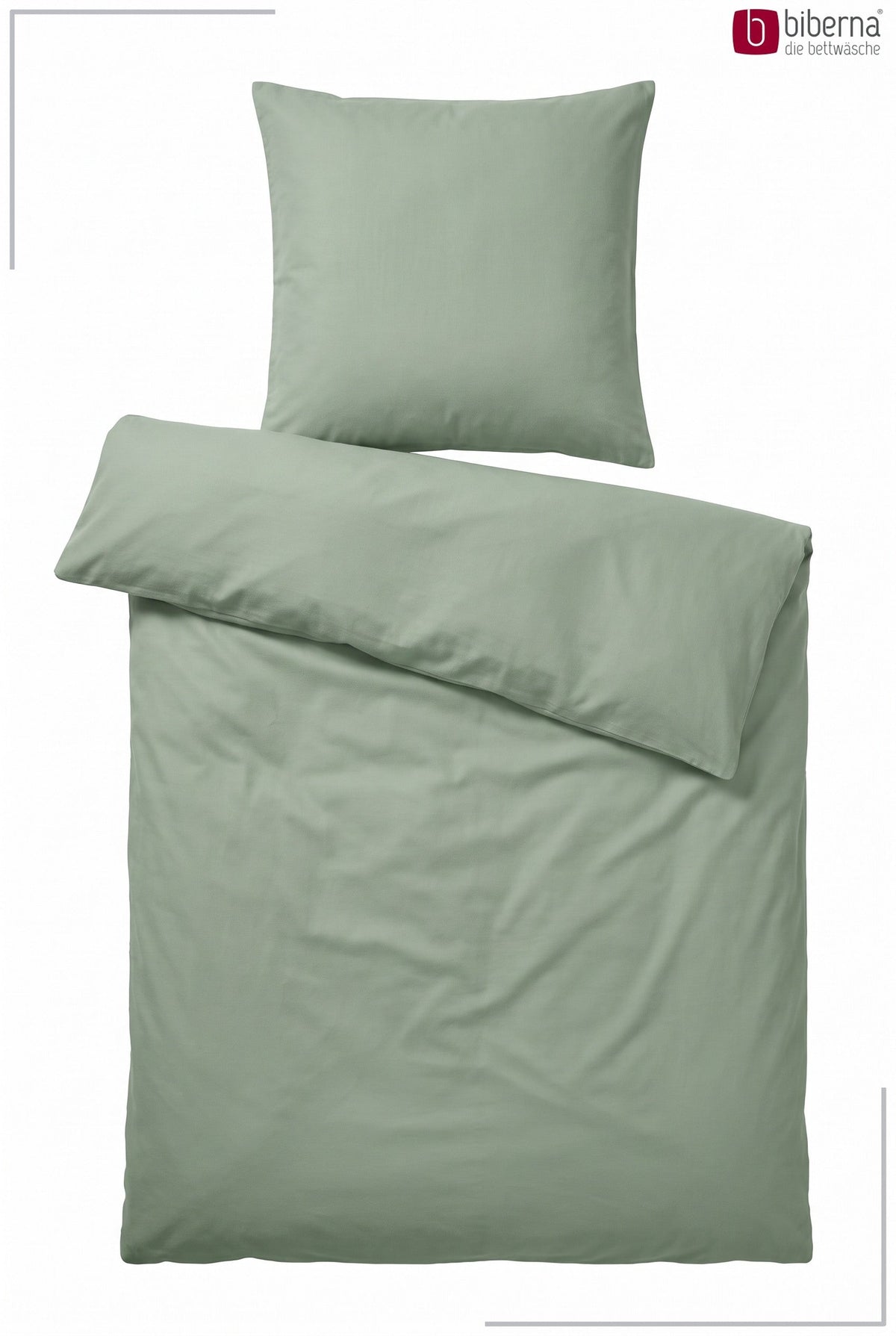 biberna Tencel-Flanell Bettwäsche - Set flach ausgelegt