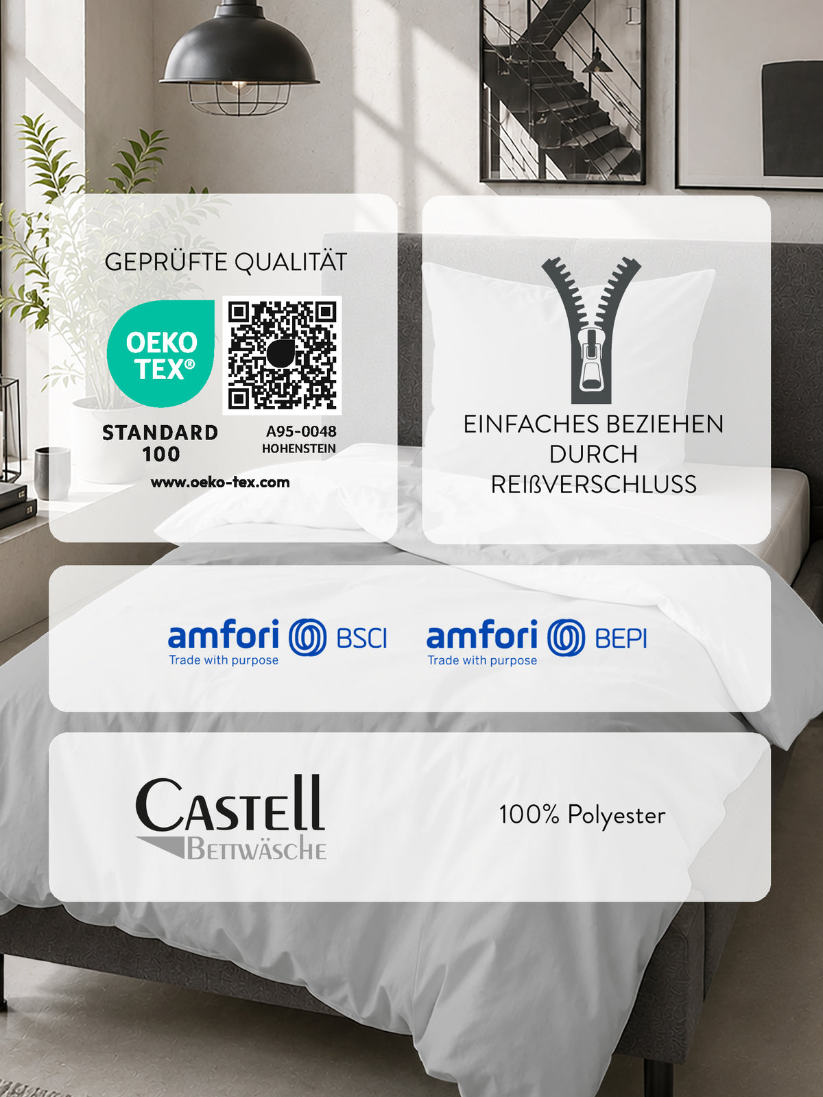 Castell Mikrofaser Bettwäsche Sturmgrau – Produktdetail