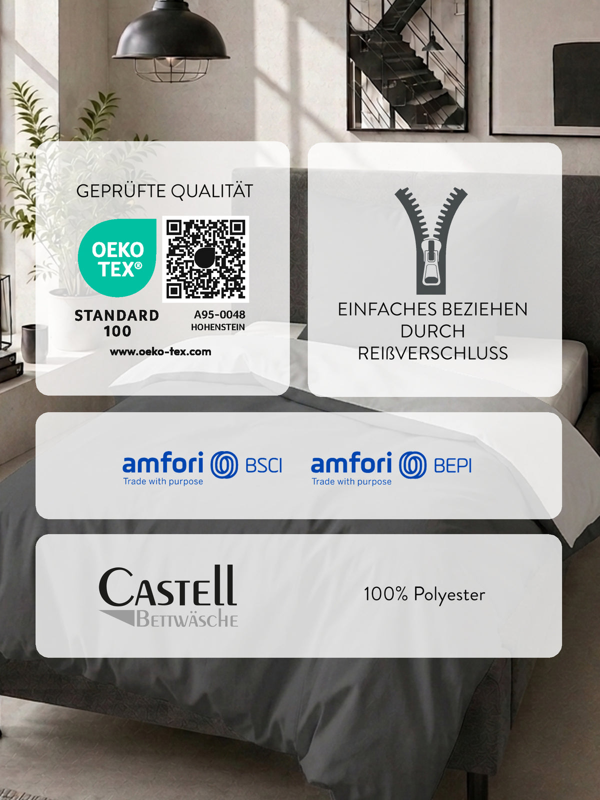 Castell Mikrofaser Bettwäsche Schwarz – Produktdetail
