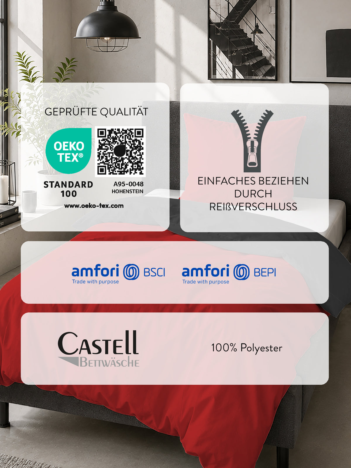Castell Mikrofaser Bettwäsche Rubin – Produktdetail