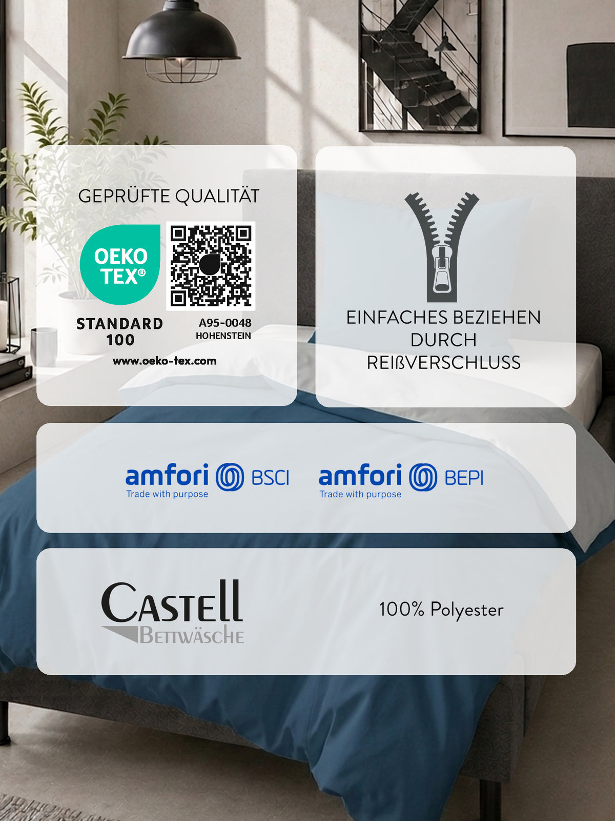 Castell Mikrofaser Bettwäsche Marine – Produktdetail