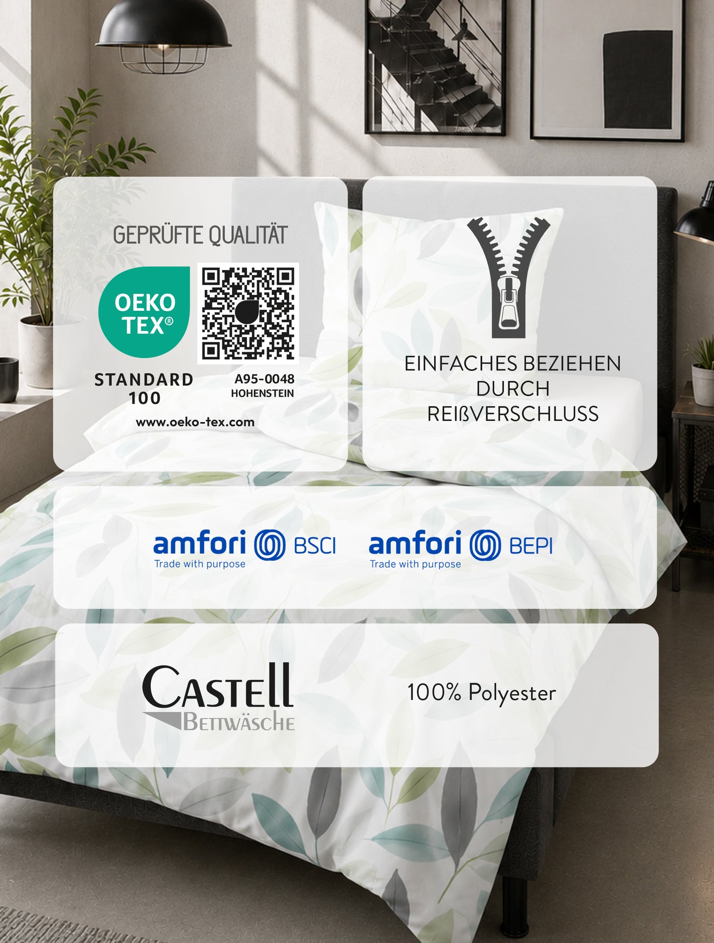 Castell Mikrofaser Bettwäsche Apfelgrün – Produktdetail