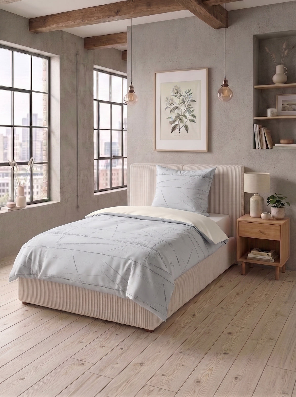 biberna Baumwoll-Satin Bettwäsche im Schlafzimmer