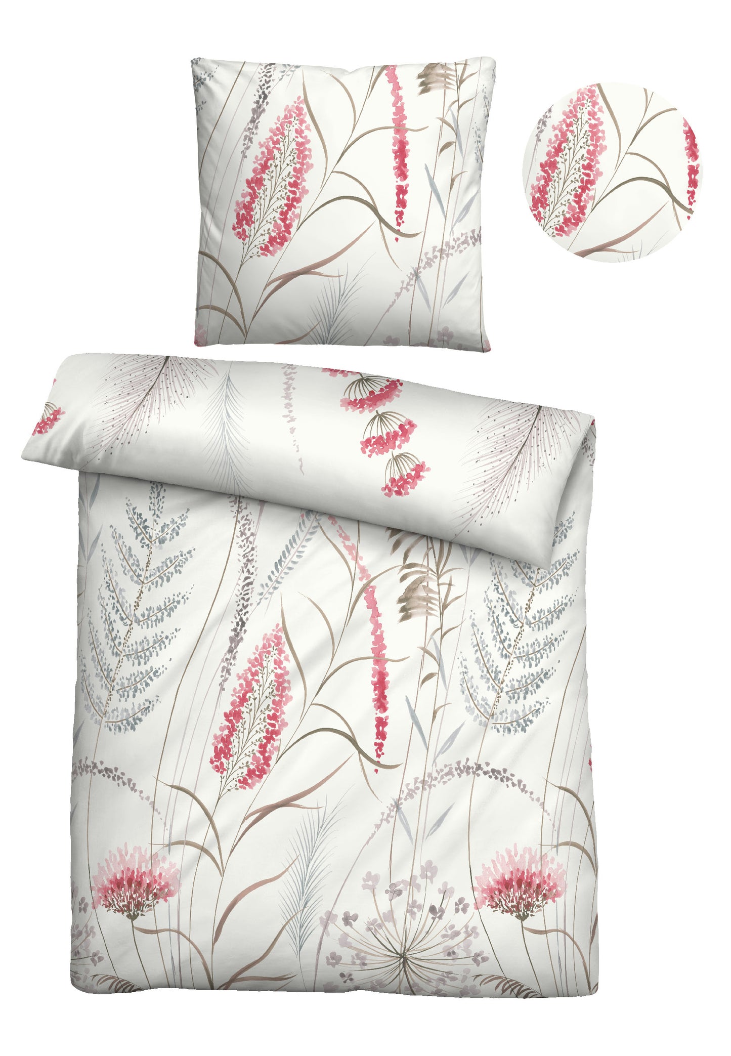 biberna Mako-Satin Bettwäsche Rubin – Stoffmuster Mako-Satin