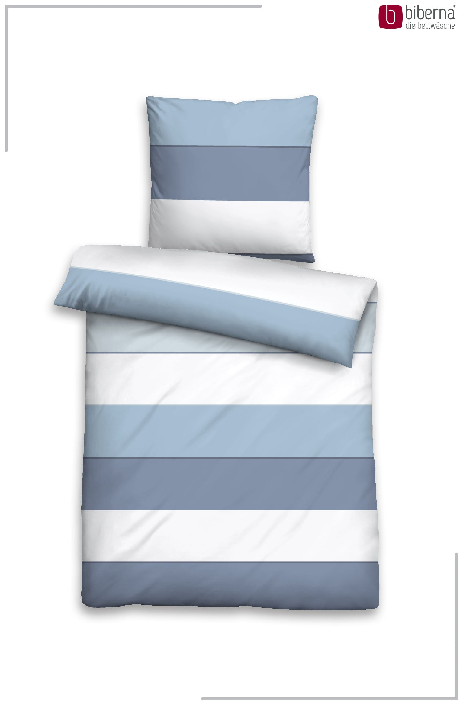 biberna Mako-Satin Bettwäsche Taubenblau – Produktdetail