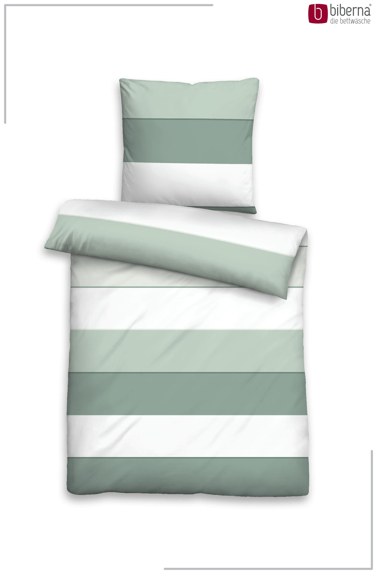 biberna Mako-Satin Bettwäsche Salbei – Produktdetail