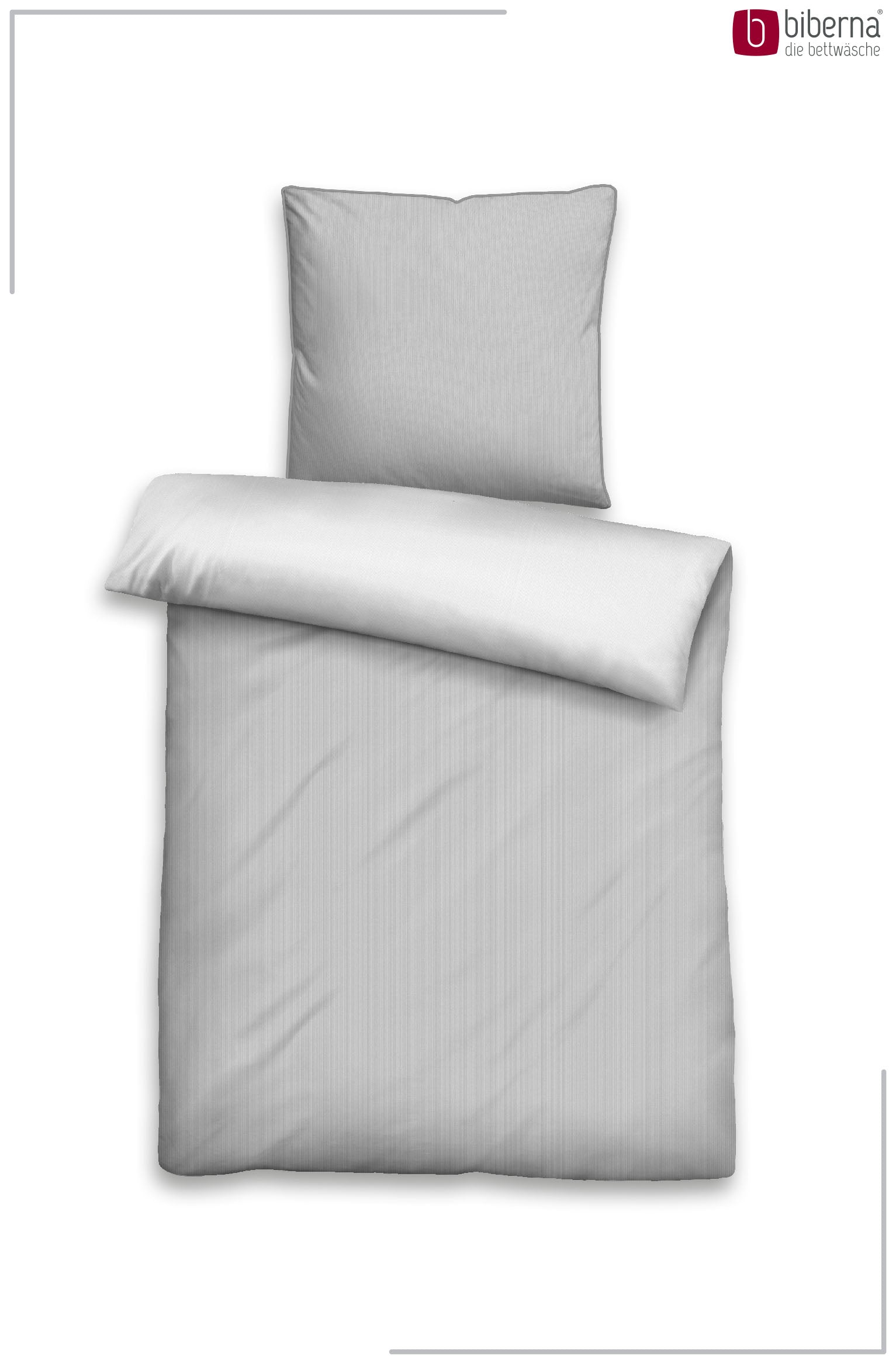 biberna Mako-Satin Bettwäsche Sturmgrau – Produktdetail