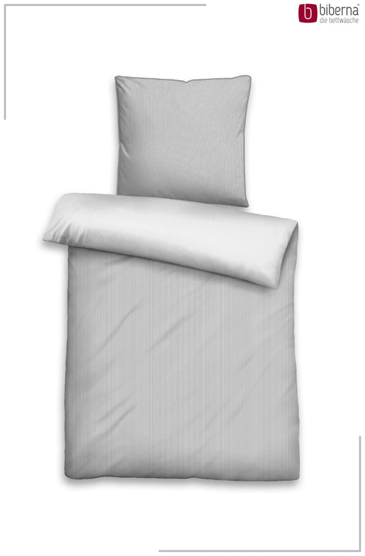 biberna Mako-Satin Bettwäsche Sturmgrau – Produktdetail