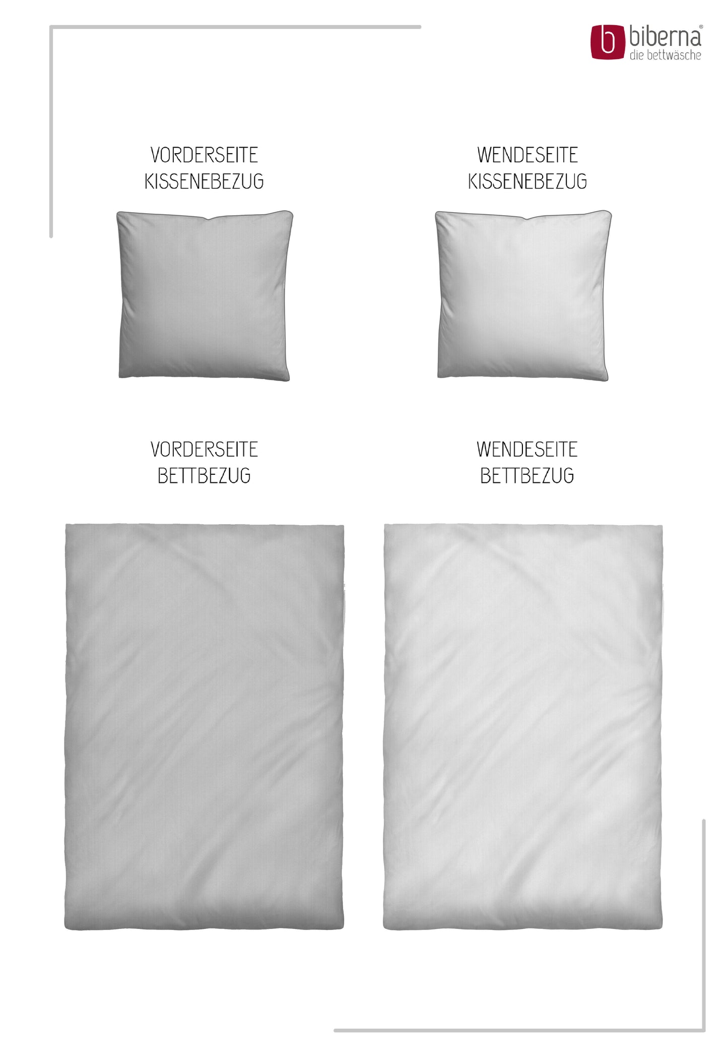 biberna Mako-Satin Bettwäsche Sturmgrau – Produktdetail