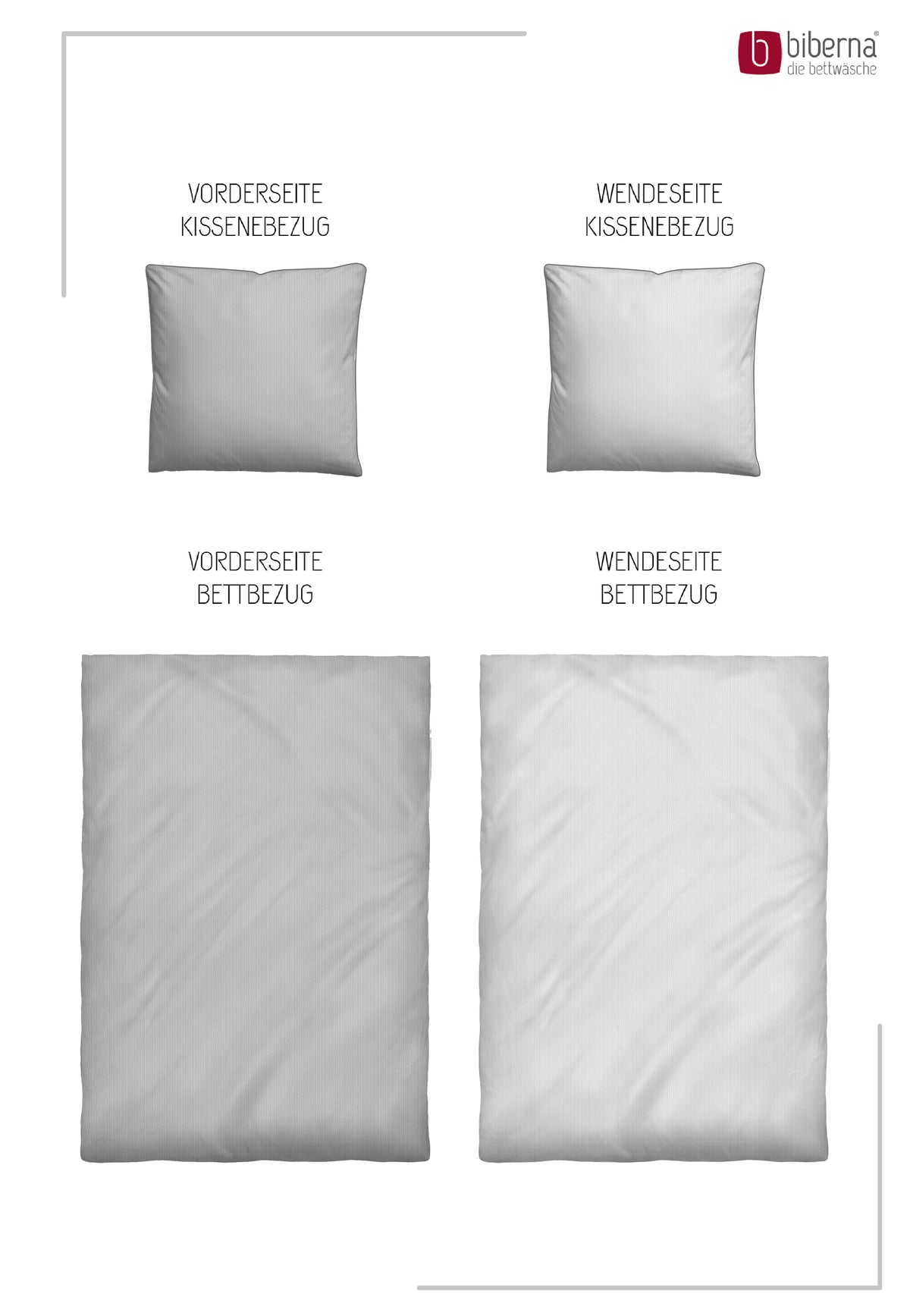 biberna Mako-Satin Bettwäsche Sturmgrau – Produktdetail