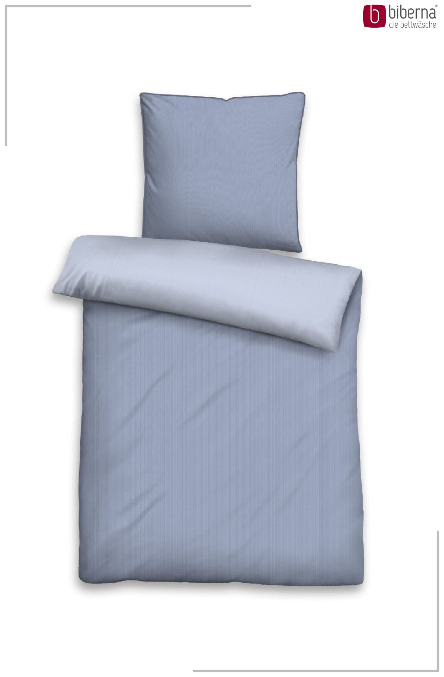 biberna Mako-Satin Bettwäsche Blau – Produktdetail