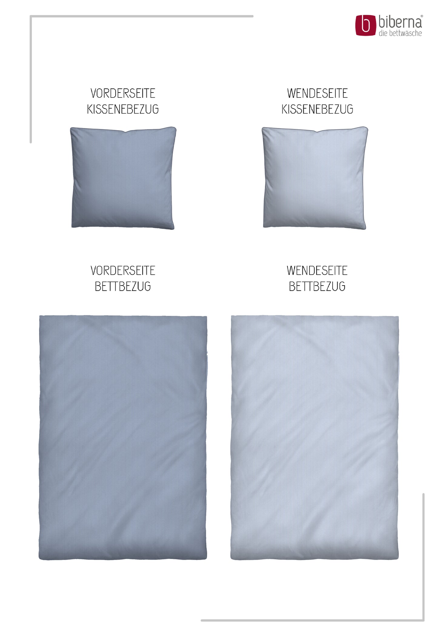 biberna Mako-Satin Bettwäsche Blau – Produktdetail