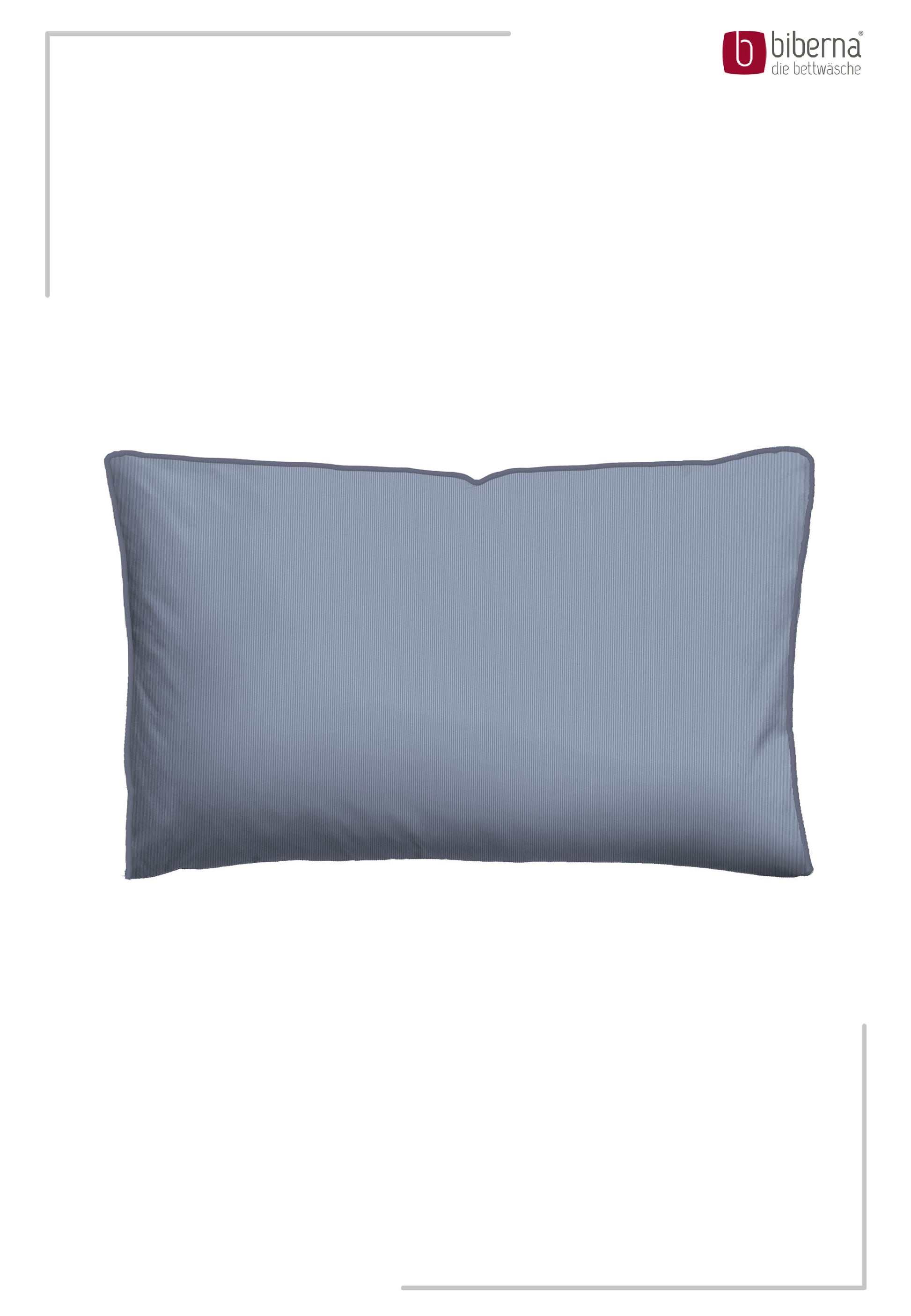 biberna Mako-Satin Kissenbezug Blau – Produktdetail