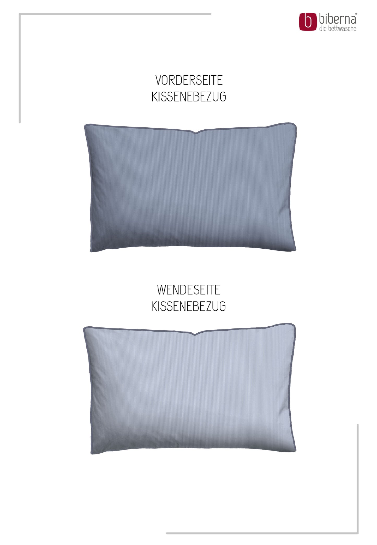 biberna Mako-Satin Kissenbezug Blau – Produktdetail