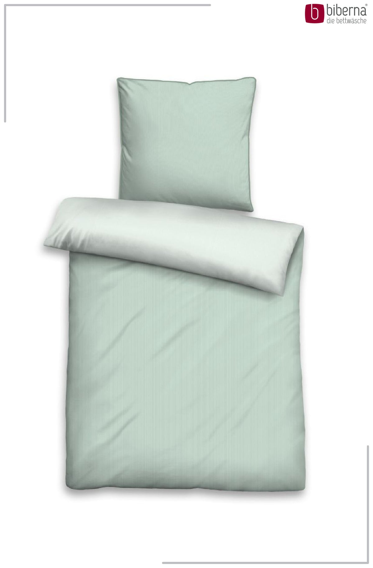 biberna Mako-Satin Bettwäsche Salbei – Produktdetail