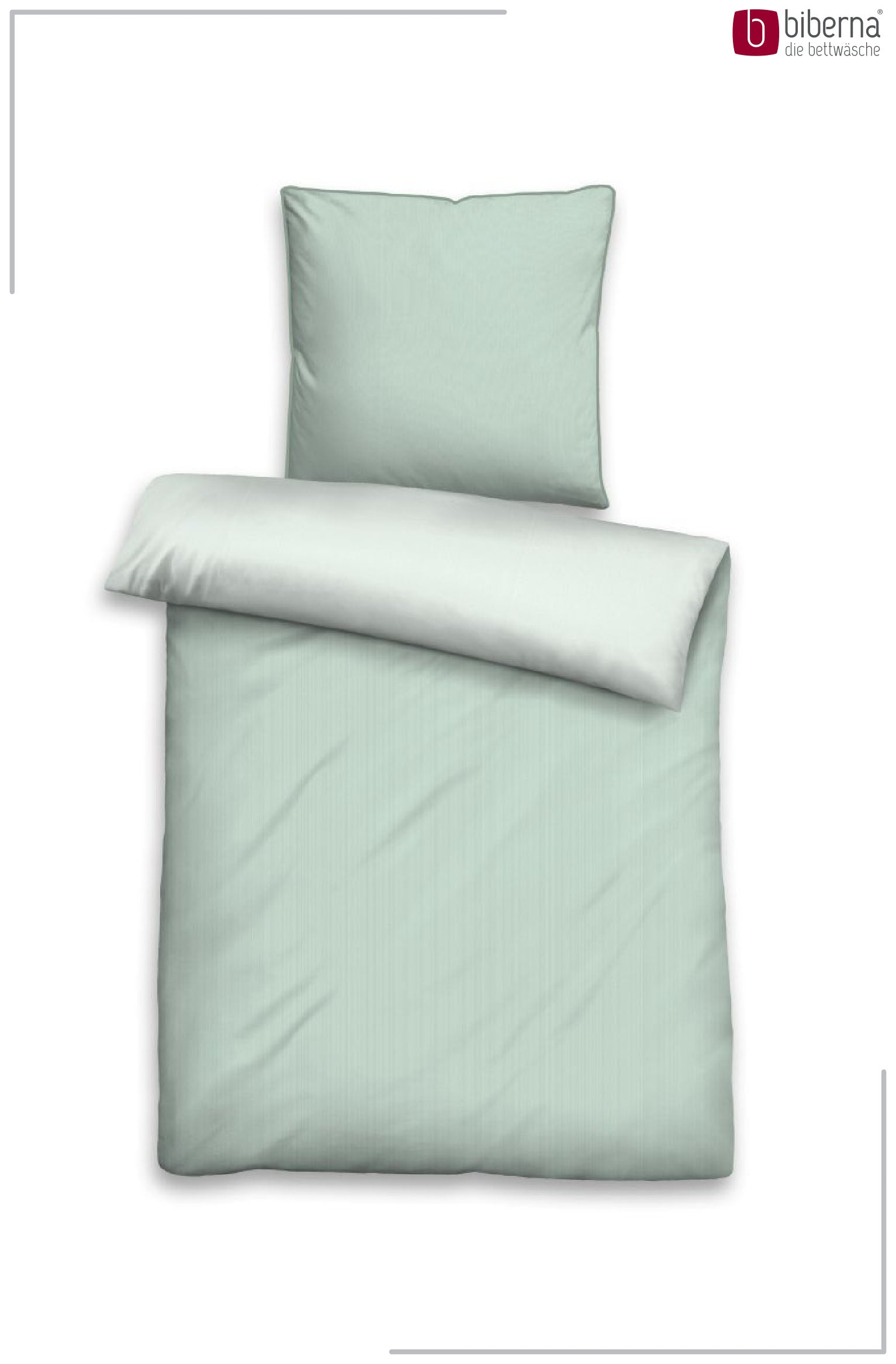 biberna Mako-Satin Bettwäsche Salbei – Produktdetail