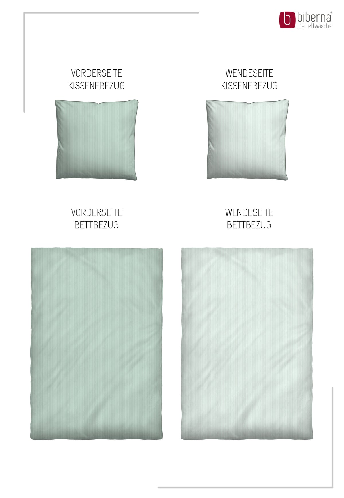 biberna Mako-Satin Bettwäsche Salbei – Produktdetail