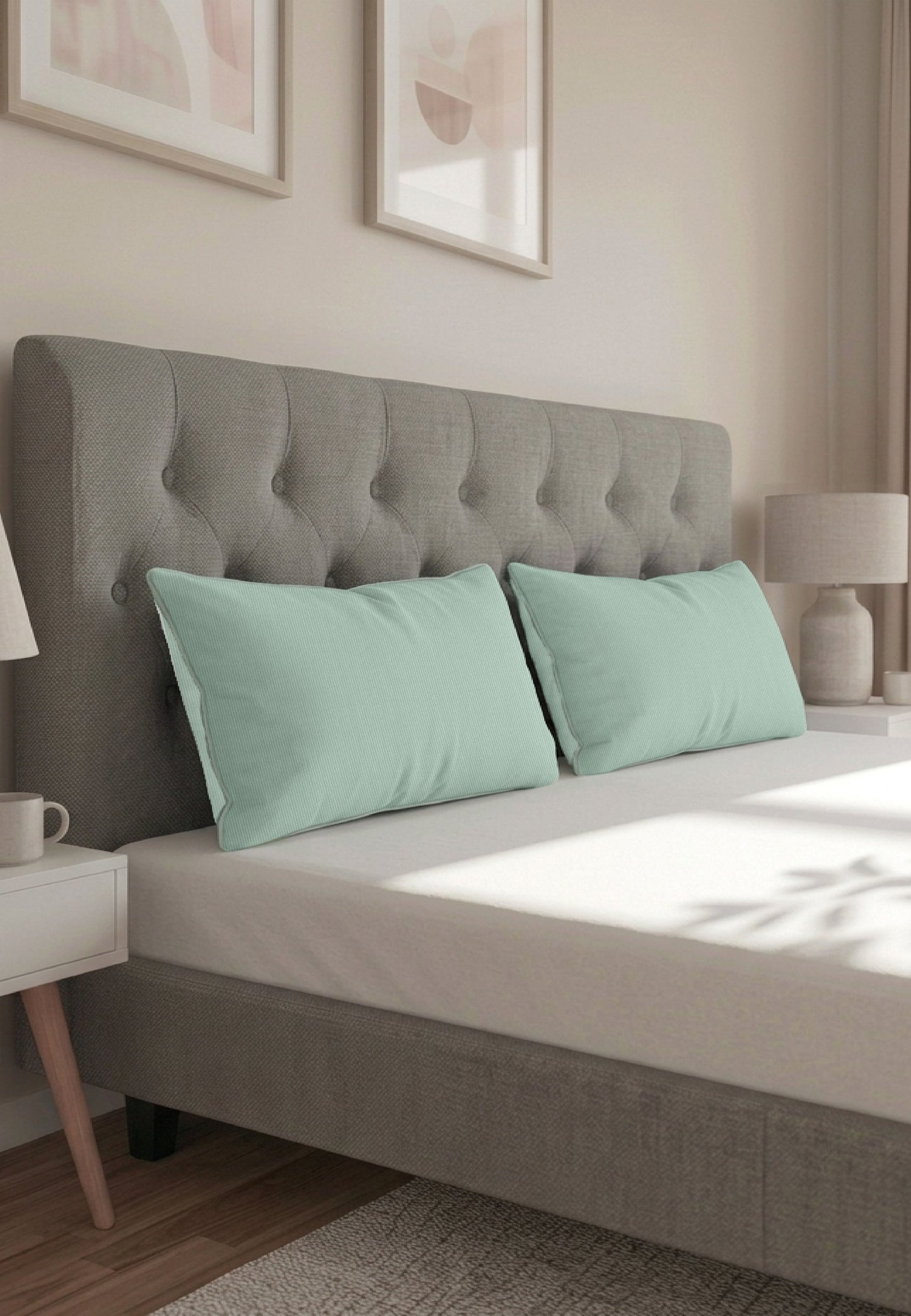 biberna Mako-Satin Kissenbezug Salbei – Produktdetail