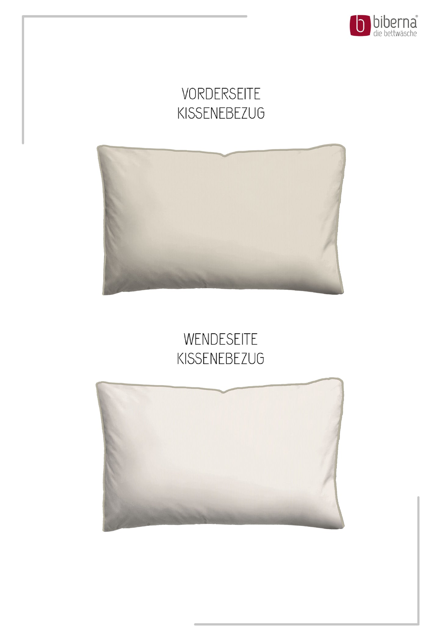 biberna Mako-Satin Kissenbezug Natur – Produktdetail