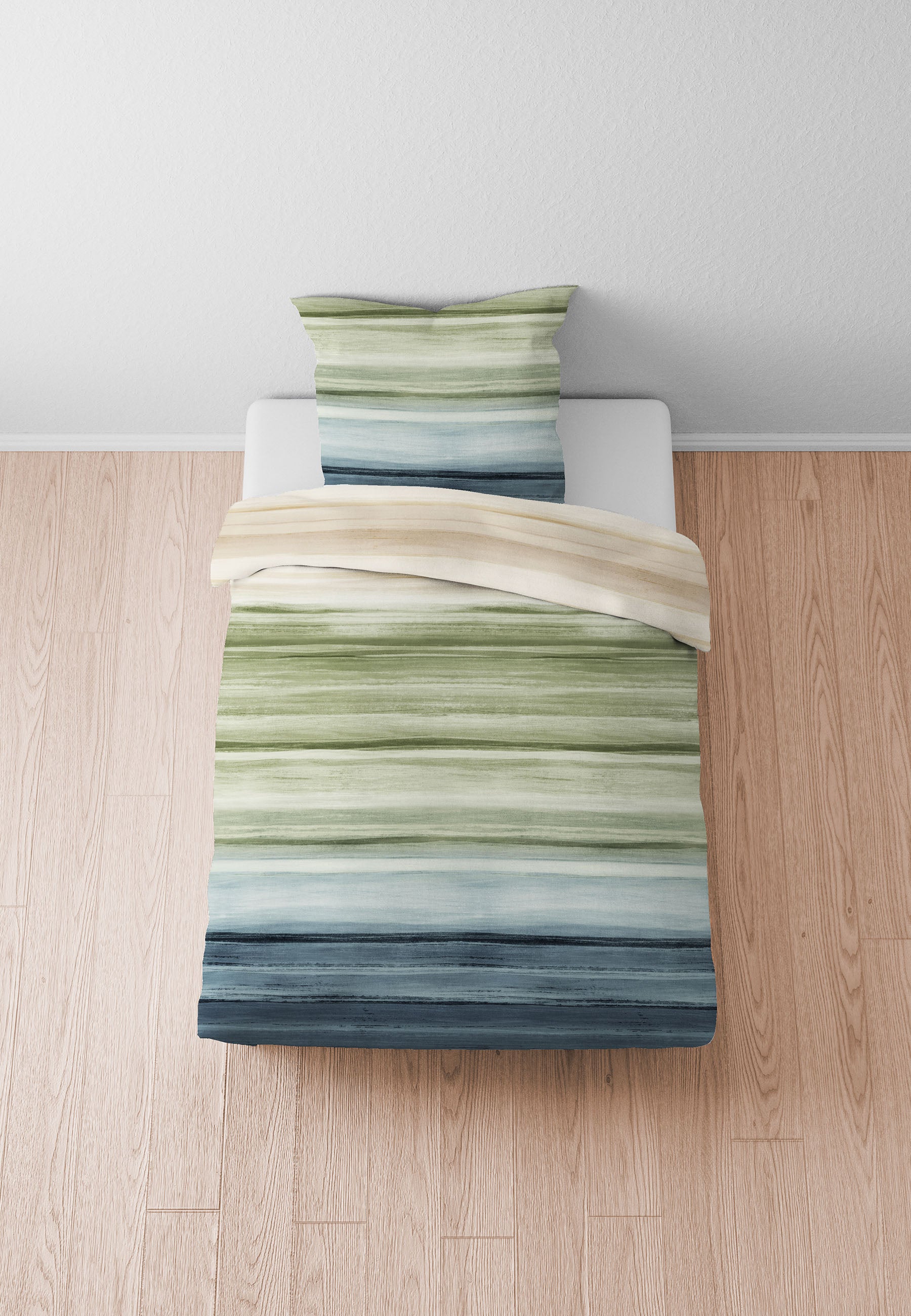 biberna Mako-Satin Bettwäsche Pistaziengrün – Produktdetail
