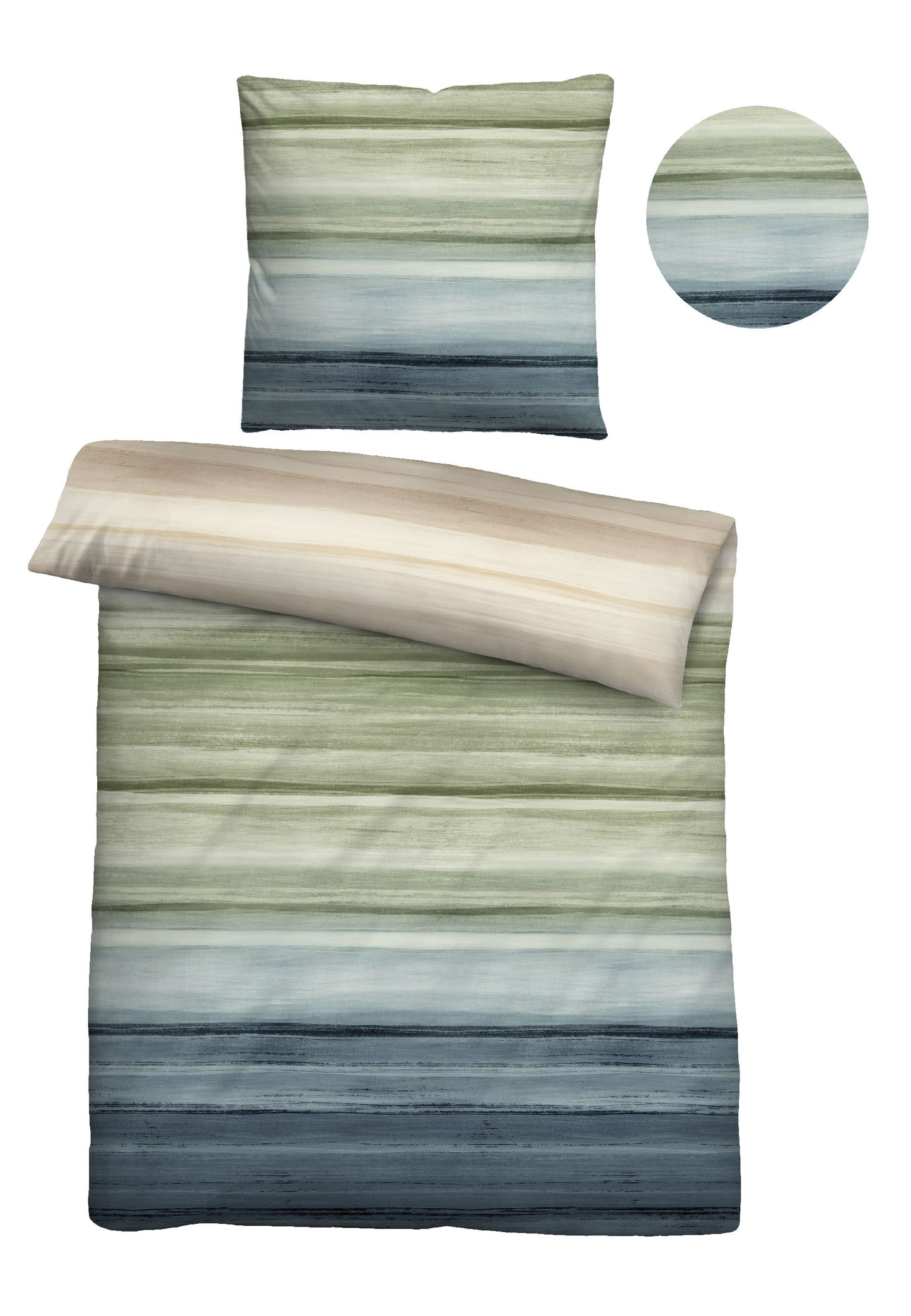 biberna Mako-Satin Bettwäsche Pistaziengrün – Stoffmuster Mako-Satin