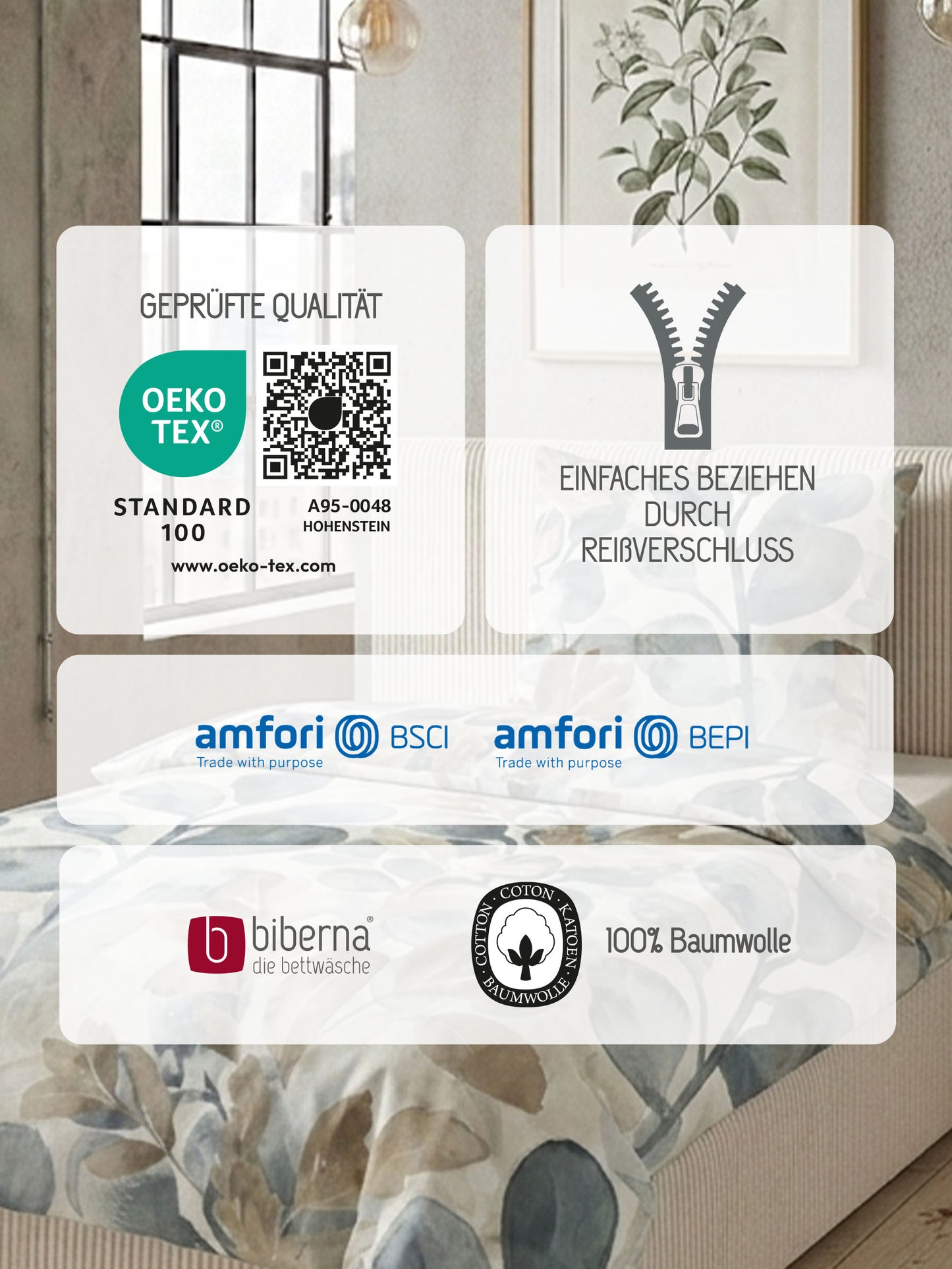 biberna Satin Bettwäsche Kitt – Produktdetail