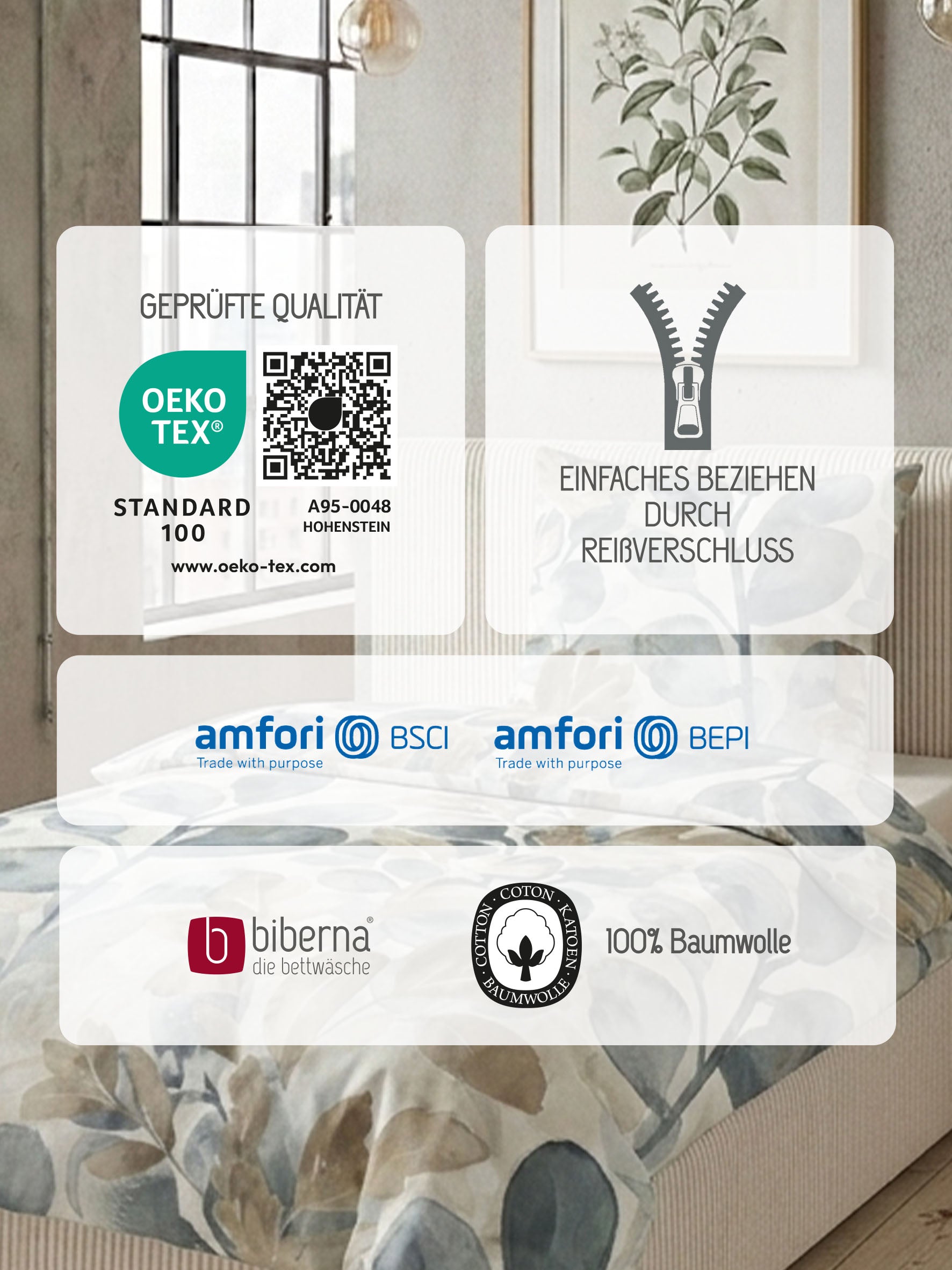 biberna Satin Bettwäsche Kitt – Produktdetail