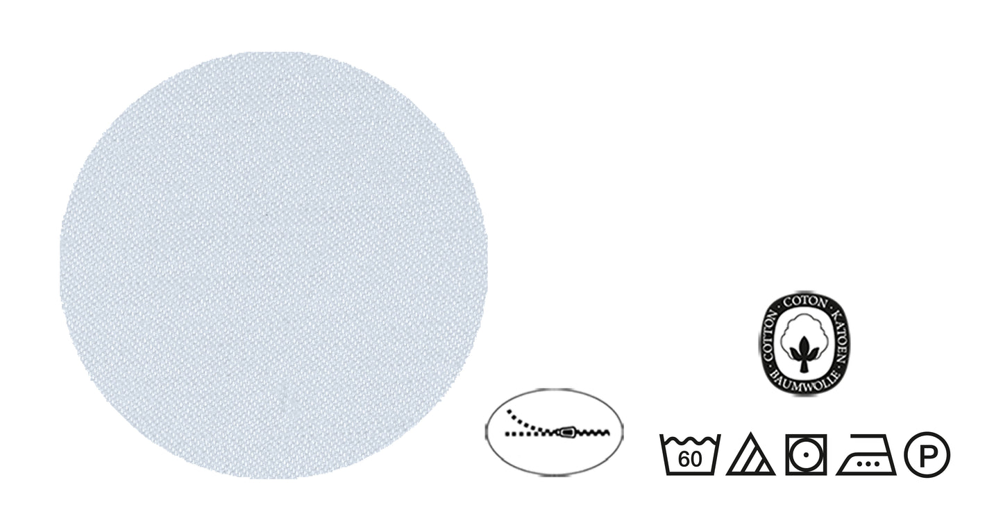 biberna Mako-Satin Kopfkissenbezug Blau – Produktdetail