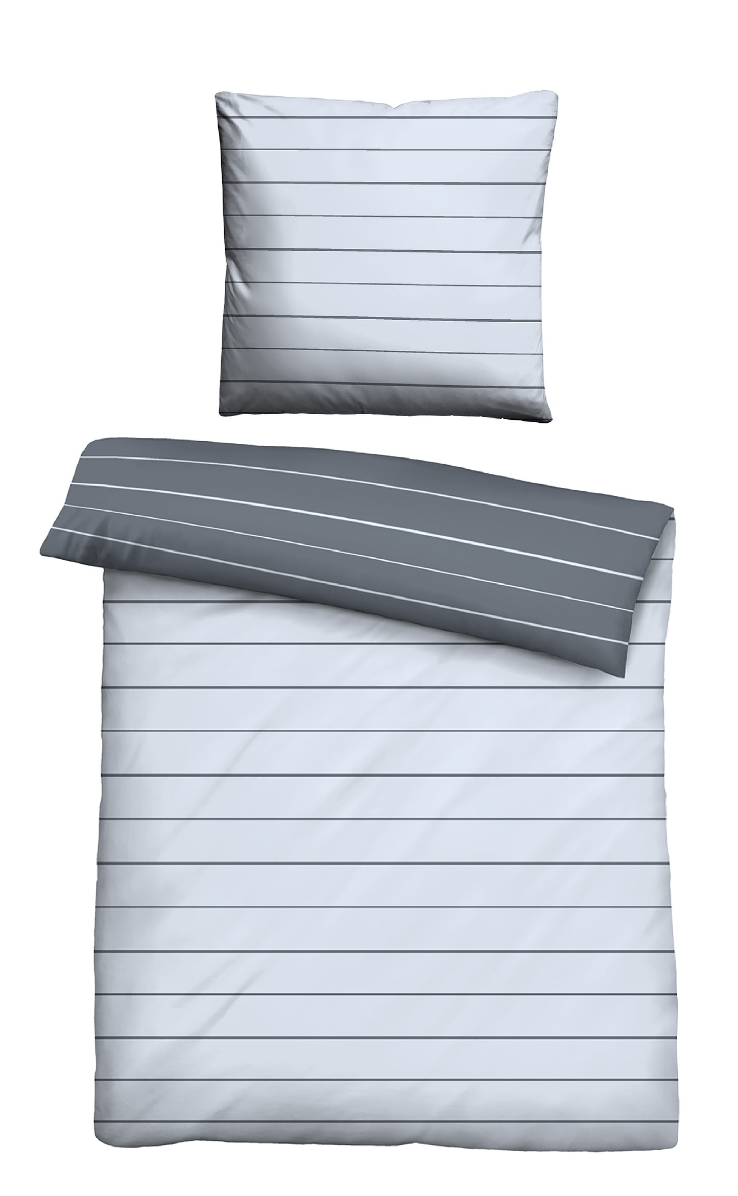 biberna Mako-Satin Kopfkissenbezug Blau – Mako-Satin