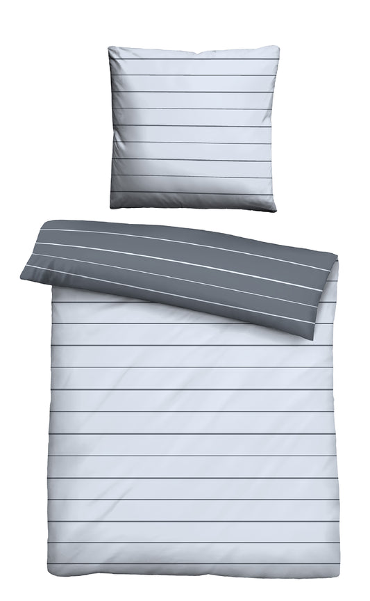 biberna Mako-Satin Kopfkissenbezug Blau – Mako-Satin